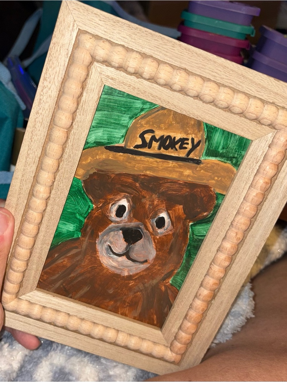 4x6 Hand Painted Smokey The Bear
